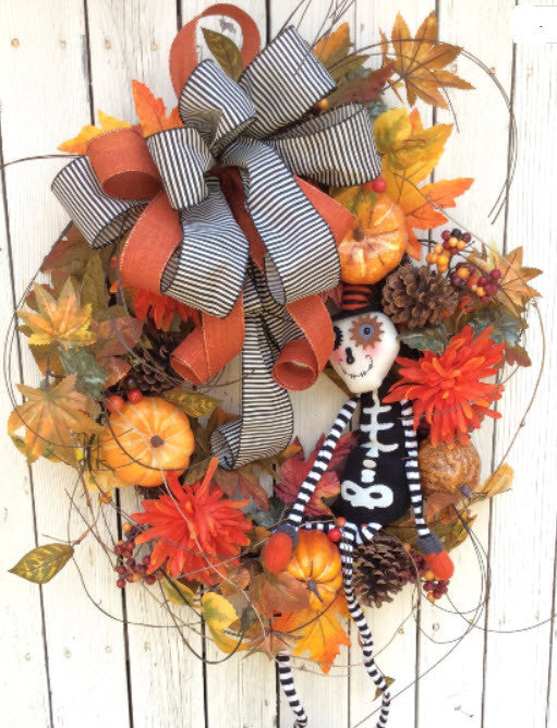 Halloween Skeleton Wreath