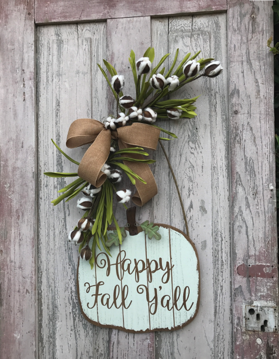 Happy Fall Y'all door sign